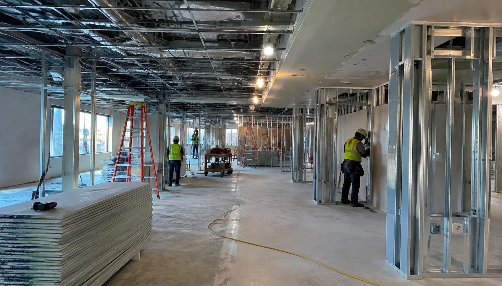 Representative image of commercial interior construction in a multi-story federal building
