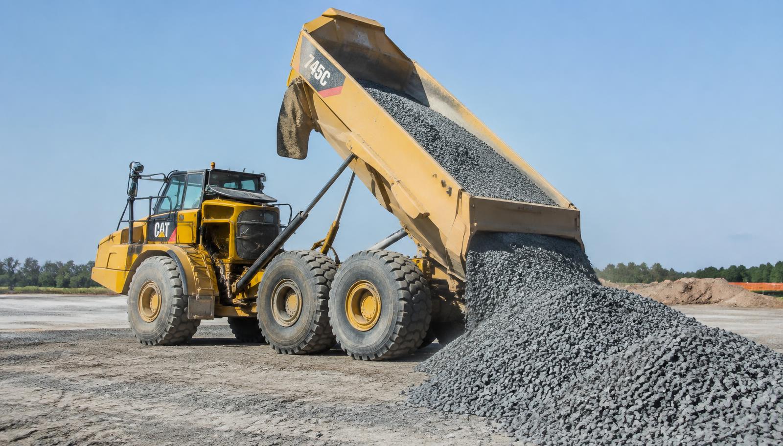 Representative image of aggregate delivery and heavy civil material operations