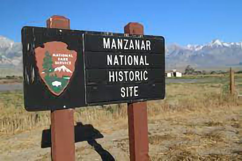Entrance sign replacement at Manzanar National Historic Site, California